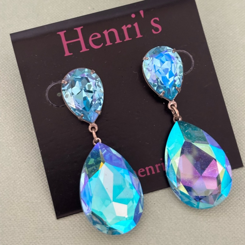 Henri’s Blue Crystal Drop Earrings